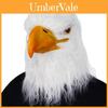 Halloween Latex White Head Eagle Mask With Open Mouth Design For Costume Parties