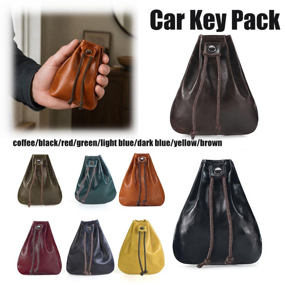 Mini-Münzbörse Echte Leder Mini-Geldbörse Hängebeutel Retro-Tasche Für Münzen
