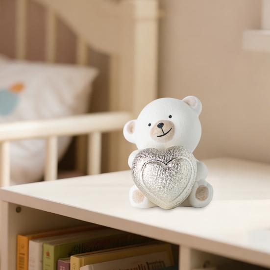 Love Bear Ceramic Figurine Small Cute Cartoon Bears with Heart Statue for Wedding Christmas