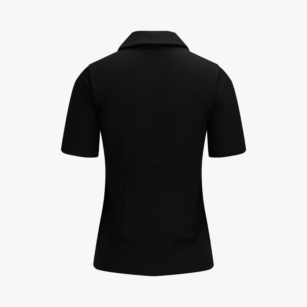 FAIRLIAR GOLF Scarf Set Open-Neck Sleeve T-Shirt (Black)