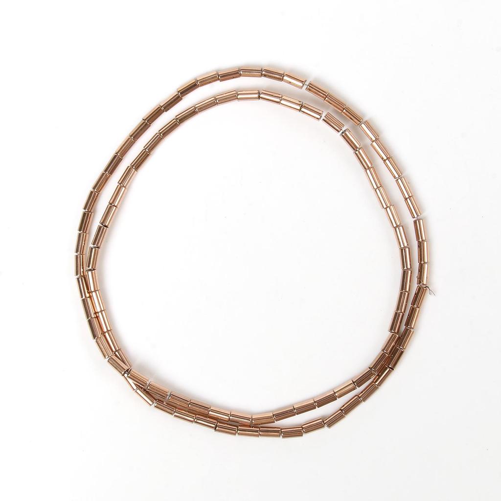 Handgefertigte Bastelfarbe, rosévergoldete Hämatitperlen, natürliche Rondelle-Perlen für Schmuckherstellung, DIY-Charms, Armband-Zubehör, 38,1 cm