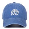 Men's Pure Cotton Distressed Sun Hat with "DOGDADDOGMOM" Embroidery - Large Brim Baseball Cap