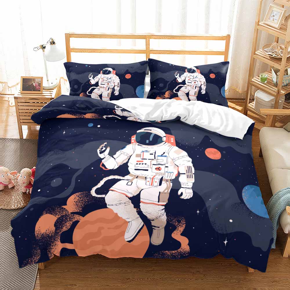 Comforter 3D Fashion Astronaut With For Children Kids Bed Decor Queen King Size Space Universe Theme
