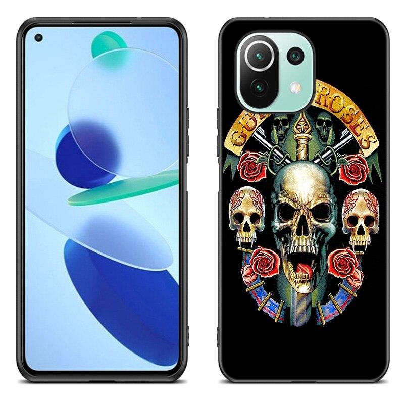 Чехол для телефона Guns N Roses с черепом для Xiaomi Mi 11 Lite NE 11i 10T 11T Pro A2 A3 Lite POCO F3 M3 M4 C31 X3 Pro NFC GT, черный чехол Xiaomi Mi A2 Lite