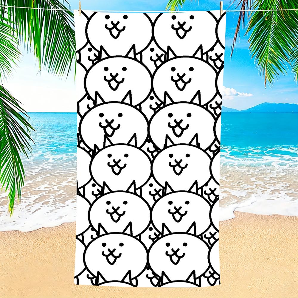 Game Battle Cats Towel Towel Soft Pool Gift For Travel Gym Shower Camping Quick Dry Sports Large Beach Towels