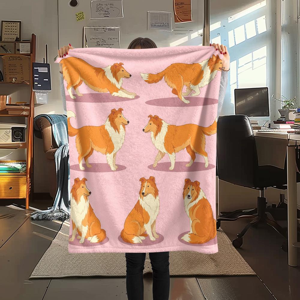Pink background cat dog Print Flannel Blanket,High quality Comfortable for All Seasons,Home Decor,Warmth and Comfort,Perfect for Christmas Gifts