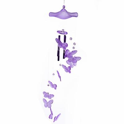 Creative Crystal Butterfly Wind Chime Bell Ornament Indoor Outdoor Lucky Vising Decor