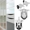 2 Pair Iron Alloy Replacement Adjustable Sliding Cabinets Door Roller Pulley Sliding Door Caster Home Improvement