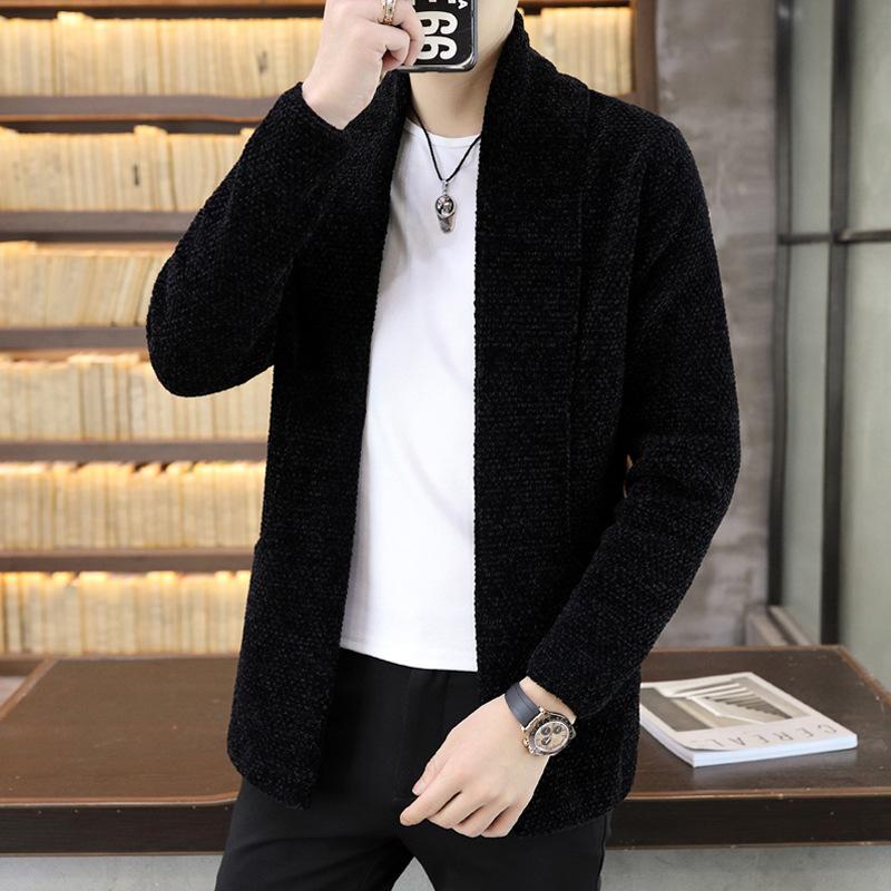 

Осенний вязаный кардиган мужской свободный пиджак ins трендовая верхняя одежда свитер весенне-осенний универсальный мужской топ XXXXL кофейный