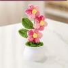 1 Stück Handgemachtes Häkel-Bonsai mit künstlichen Blumen Bezauberndes gestricktes Blumen-Mittelstück, Geeignet für Heimdekoration Perfekt für Ostern, Weihnachten