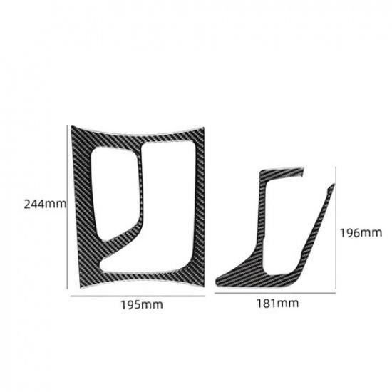 2pcs Carbon Fiber Console Gear Shift Box Panel Cover For Dodge Charger 2015-