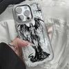 Dark Wings Goddess Pattern Soft Phone Case For Iphone 17 Air 11 13 14 12 15 16 Pro Max 17E 16E Plus Bumper Back Coque Cover