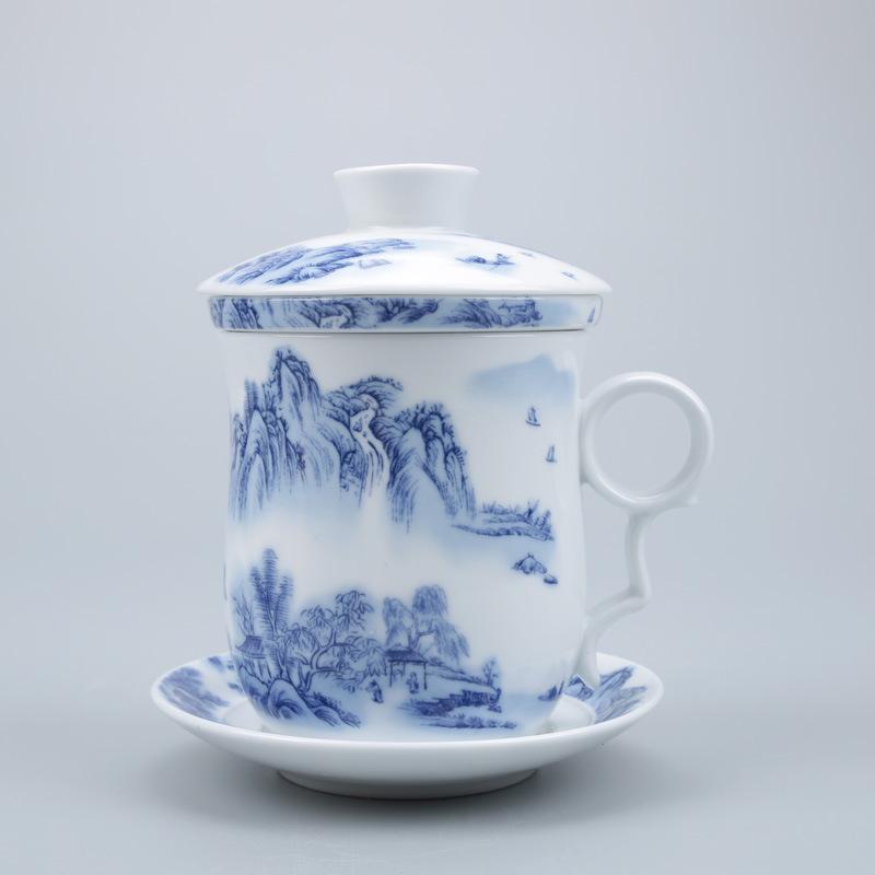 Baili Kiln Ceramic Tea Master Tasting Cup Set - Four-Piece Personal Office Teacups