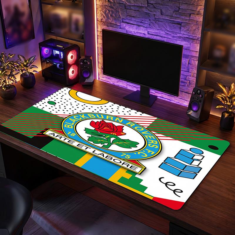 Tappetino per Mouse Grande Stampa Calcio Blackburn Rovers, Tappetino Esteso Antiscivolo per Scrivania da Gioco per Ufficio Casa