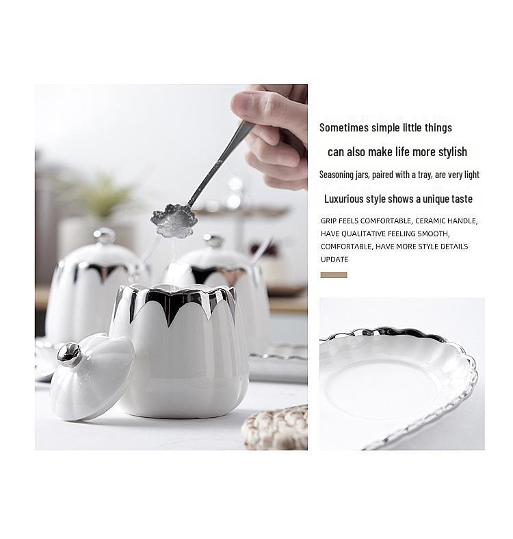 Creative Ceramic Kitchen Spice Jar Set - Salt and Seasoning Storage