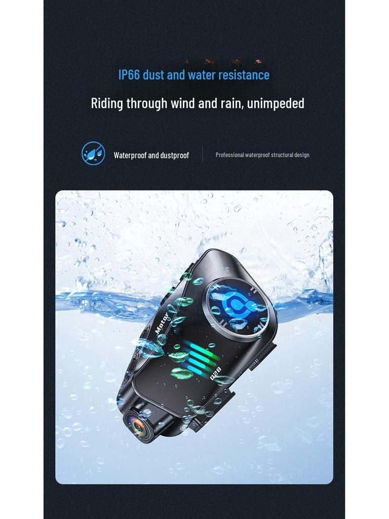 Q28 Zestaw słuchawkowy Bluetooth do kasku z kamerą HD 1080P i rejestratorem jazdy motocyklowej