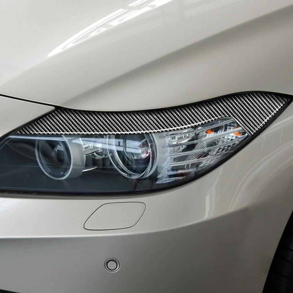 Carbon Fiber Headlight Eyebrows, Durable Protective Eyelid Trim Pair for Z4 E89 2009-2015, Premium Glossy Finish, Easy Installation, Long Life