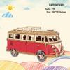European Wooden Camper Van Jigsaw Puzzle - 3D DIY Assembly Car Model for Children