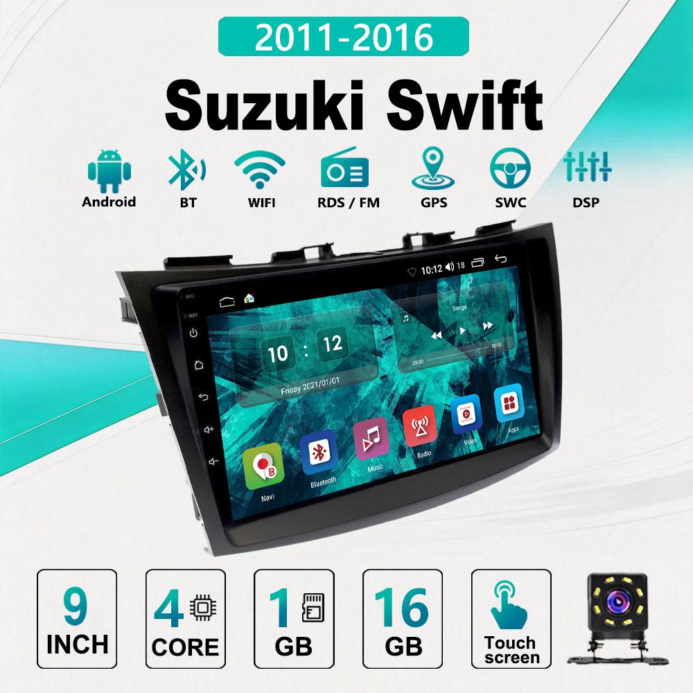 2Din Android Car-Play Car Radio,Suzuki Swift 2011-2016,Multimedia Player Head Unit Stereo GPS Navigation BT WIFI,1+16GB