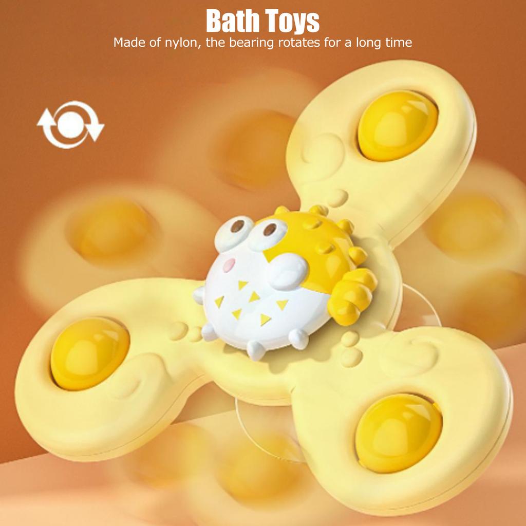 3 Pcs Suction Cup Spinner Toys Rotating Flower Suction Cup Toys Waterproof Rustproof Baby Fidget Spinners Bathroom Toys