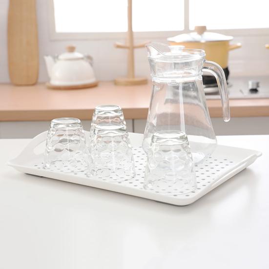 Dual-Handle Serving Tray Anti-slip Dinner Plate Lightweight Stable Countertop Tray Stackable Tray for Food Serving And Storage