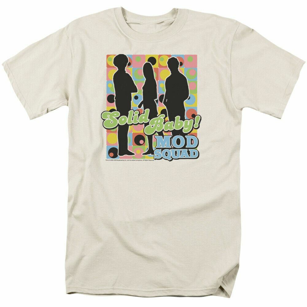 The Mod Squad Solid Mod Pattern T Shirt Mens Licensed Classic TV Show Cream M