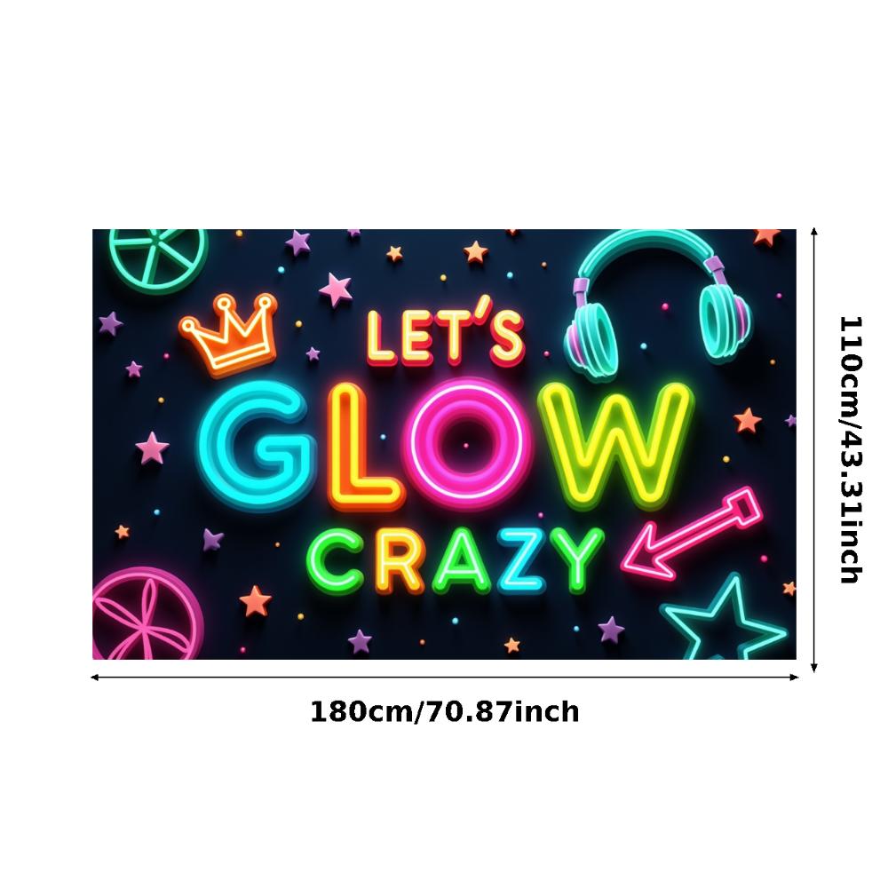 Neon Decoration Headphones Design Neon Party Banner Event Backdrop Party Prop Glow Party Banner For Night Event