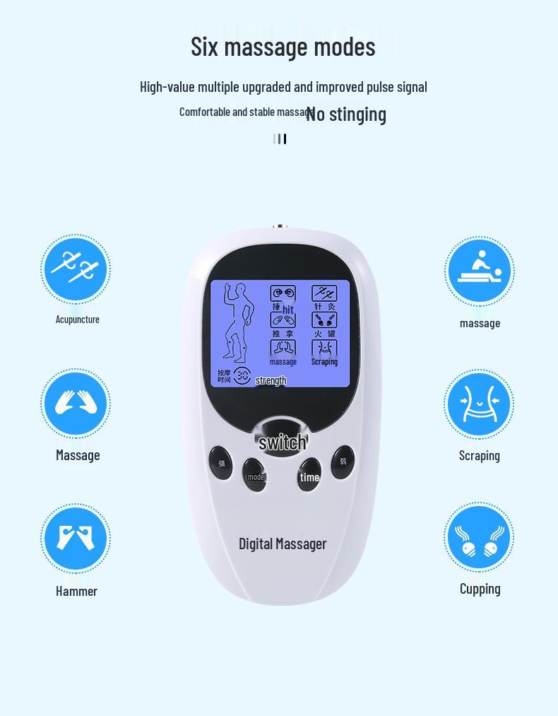 Dual-Hole Electronic Pulse Meridian Massager with Microcurrent