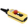 Crane Hoist Control, Push Button Lifting Pendant Controller with Emergency Stop, Made of ABS Plastic, 2 Control Buttons, Safe