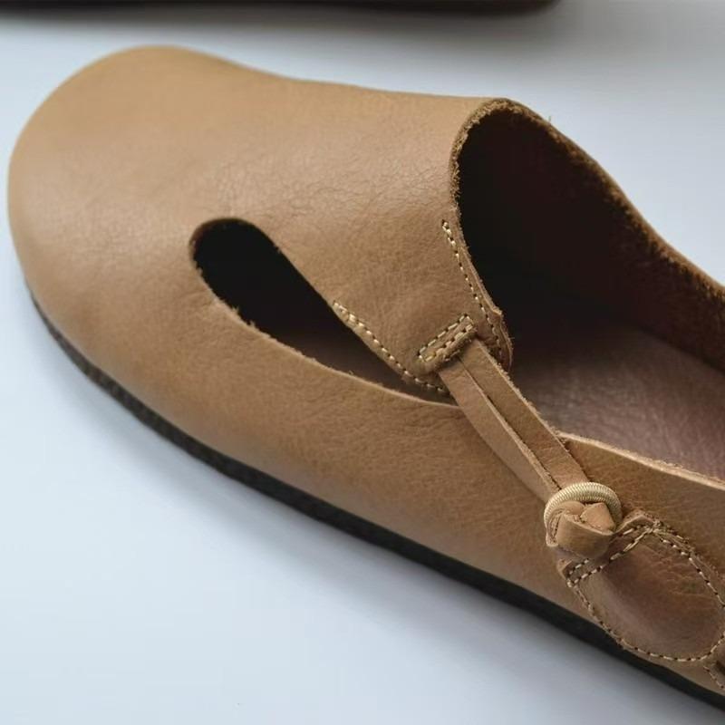 One-pedal Soft Flats Women's Literary and Original Style Autumn Retro Big Head Women's Shoes Single Shoes