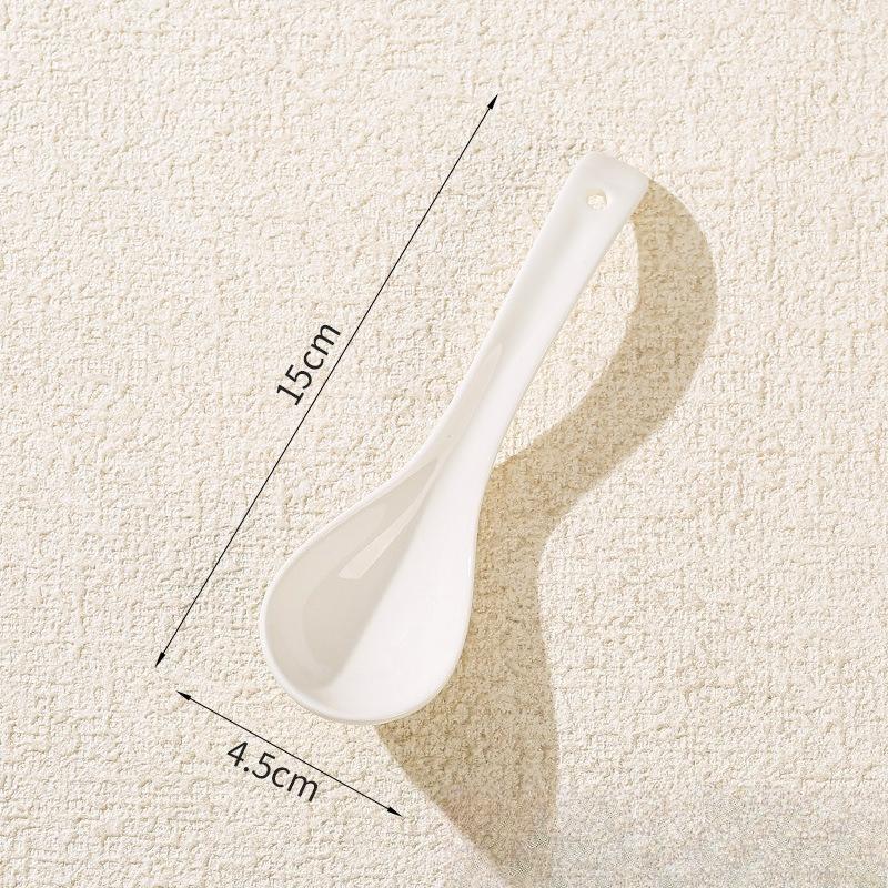 Stylish Ceramic Long Handle Spoon Set Kitchen Utensils For Eating Noodle Soup Home Dining Tableware Multipurpose Serving Spoon