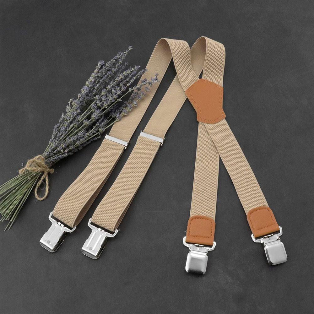 Adjustable Hidden Suspenders High Elastic Adjustable Straps Strong Clips for Wedding Suit Skirt