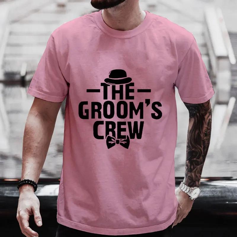The Groom's Crew Y2k Tops Single Farewell Bachelor Stag Party Streetwear Team Groom Squad Best Man T Shirt Friends Wedding Tees