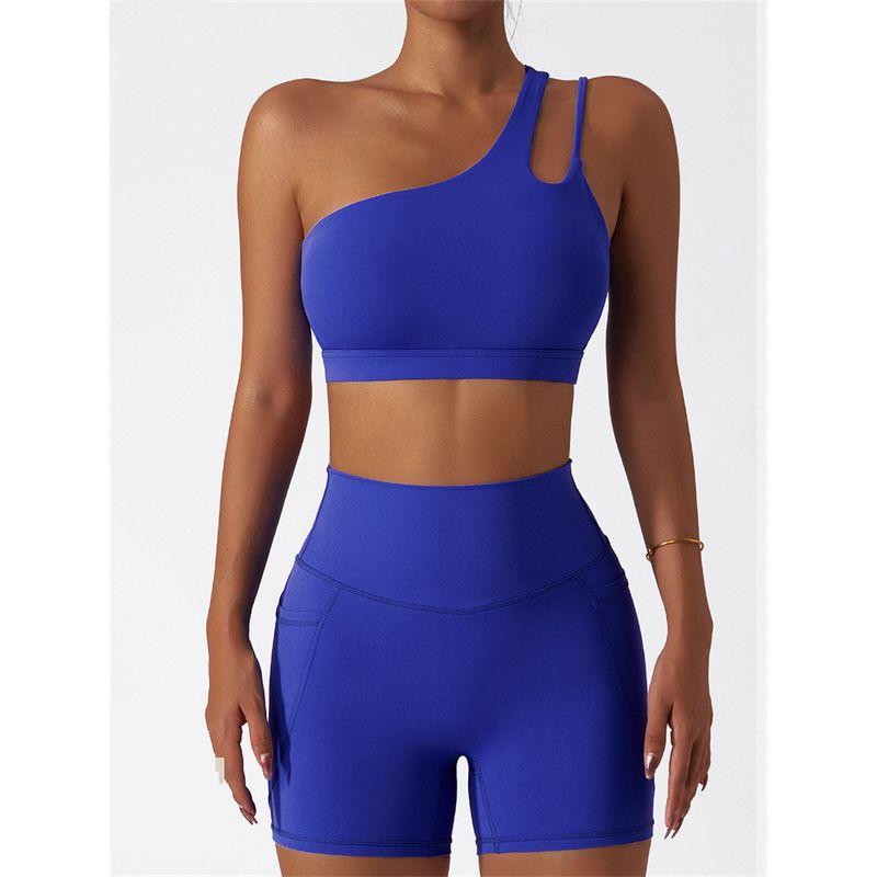 Oblique Shoulder Bubble Wrap Yoga Bra Cloud Sense Beauty Back Exercise Underwear Asymmetrical Shoulder Strap Running Workout Vest Tops