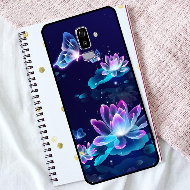 Lotus Blue White Flowers Case For Samsung Galaxy M06 M16 M53 M13 M31 M11 M35 M55 M15 M56 M36 M12 M32 M52 M14 M34 M54