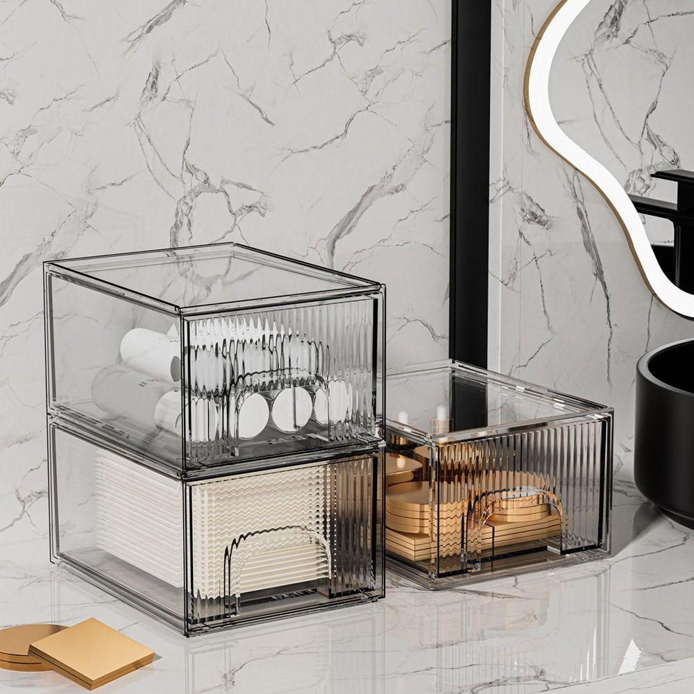 Acrylic Drawer Type Storage Box Dustproof Large Capacity Lipstick Mask Storage Rack Transparent Stackable