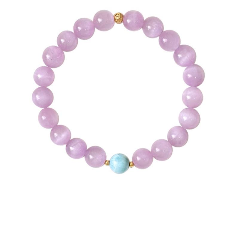 Natural stone crystal geometric beaded bracelet retro high-end bracelet women's niche light luxury versatile jewelry