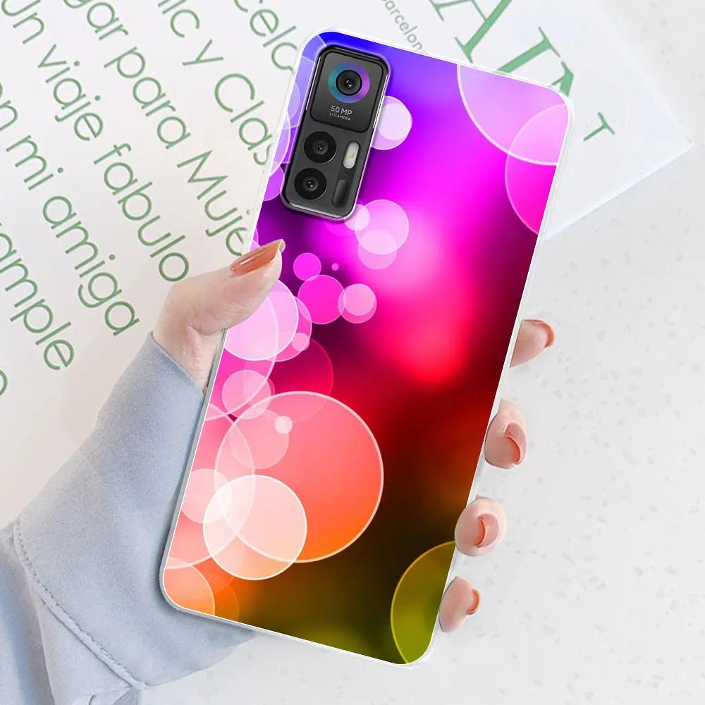 Für TCL 30 Plus Hülle Für TCL 30 5G Blumenmuster Transparentes Silikon Weiche Handyhülle Cover Hülle Stoßfänger Für TCL 30 30+ Fundas