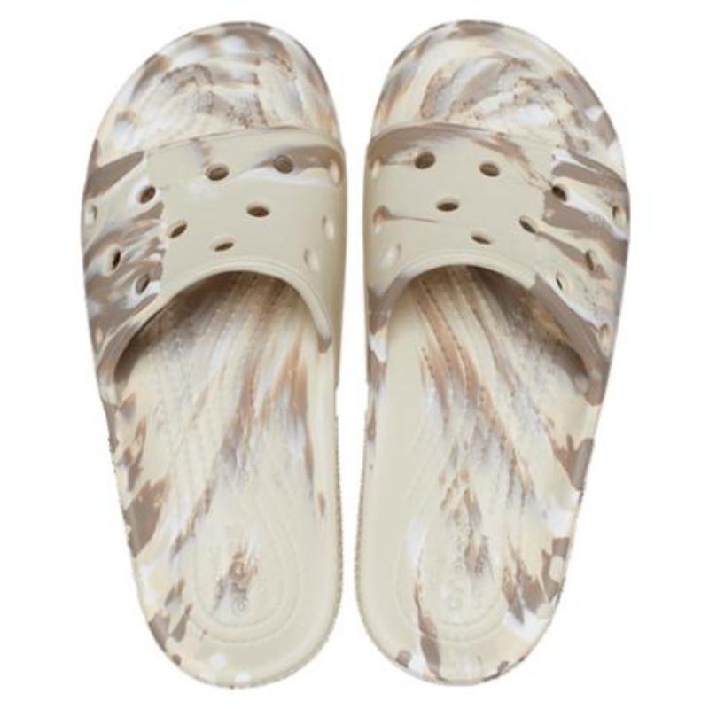 Crocs Classic Clog Casual Slide Marbled Sandals 'White Brown'