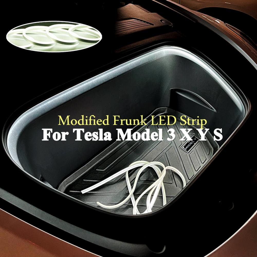 ZPK1 5M Tesla Interior Lights Bar Led Trunk Frunk Lamp For Tesla Model 3 Y S X Neon Atmosphere Led Strips Auto Lighting Accessories