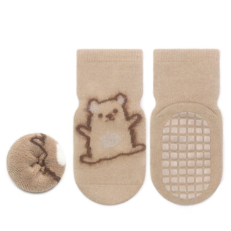 Children's Girl Boy Socks Anti Slip Terry Baby Cotton Socks for Girls Boys Casual Soft Print Toddler Kids Cartoon Sock Non-slip Winter