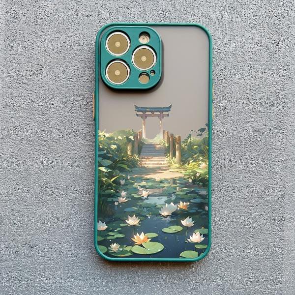 Summer Lotus Flower Phone Case For iPhone 16 15 Pro Max Case For iPhone 11 14 12 13 Pro Max Mini 7 8 15 Plus XS X XR Back Cover
