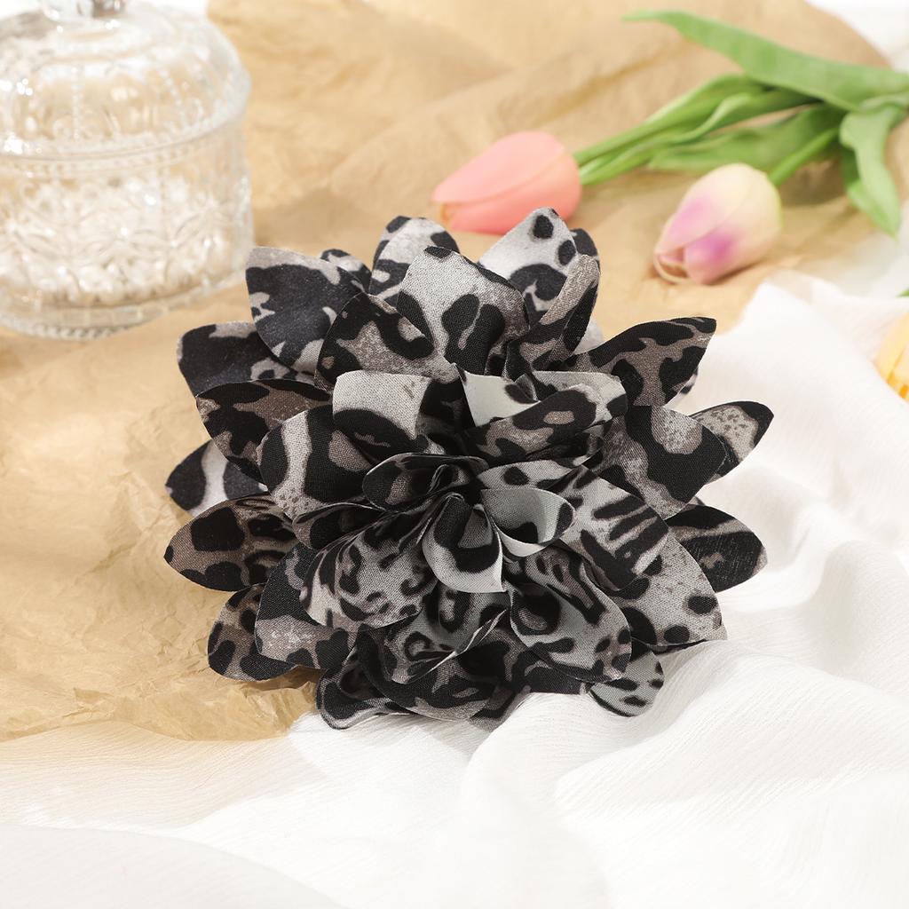 AWAYTR Leopard Peony Flower Hair Claws Floral Hair Clips Crab For Women Girl Gift Hair Accessories Valentine Headwear