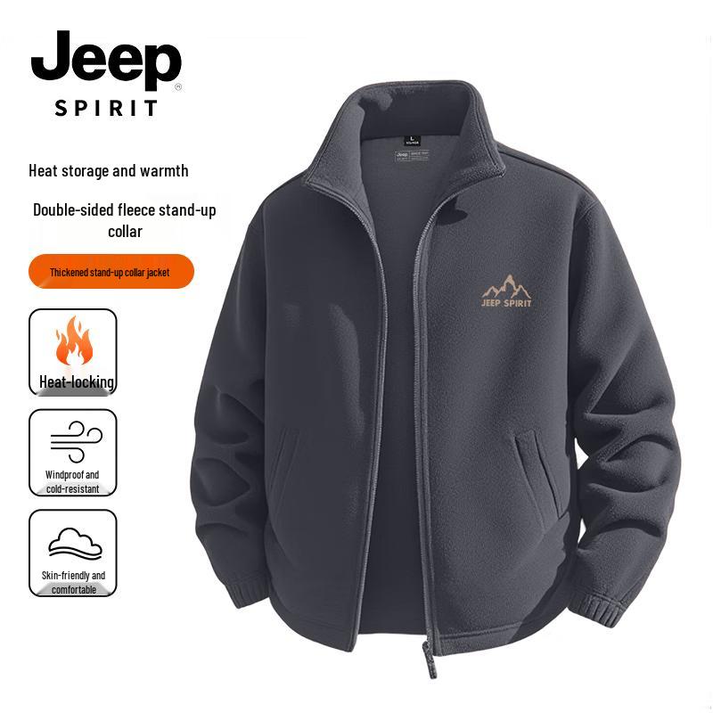 JEEP SPIRIT Мужская теплая флисовая куртка со стойкой воротником L