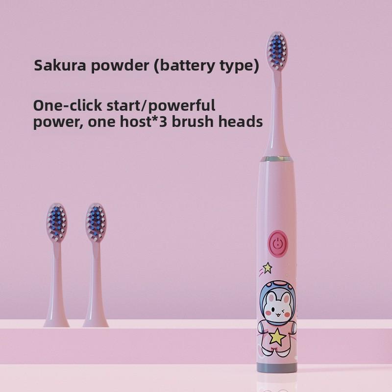Children's Electric Toothbrush Cartoon Soft Hair IP6 Waterproof Sonic Vibration Rechargeable U-shaped Toothbrush