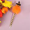 6 Pcs Halloween Pen Pumpkin Ballpoint Pen Smooth Writing Pen 0.7mm Oil Pen Pompoms Ballpoint Pen School Office Supplies