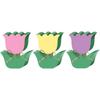 Zerodeko 3pcs Tulip Ornament Adorable Wood Decor for Home Car Interior Cartoon Flower Adornments Pink Yellow Purple Craftsmanship for Vibrant