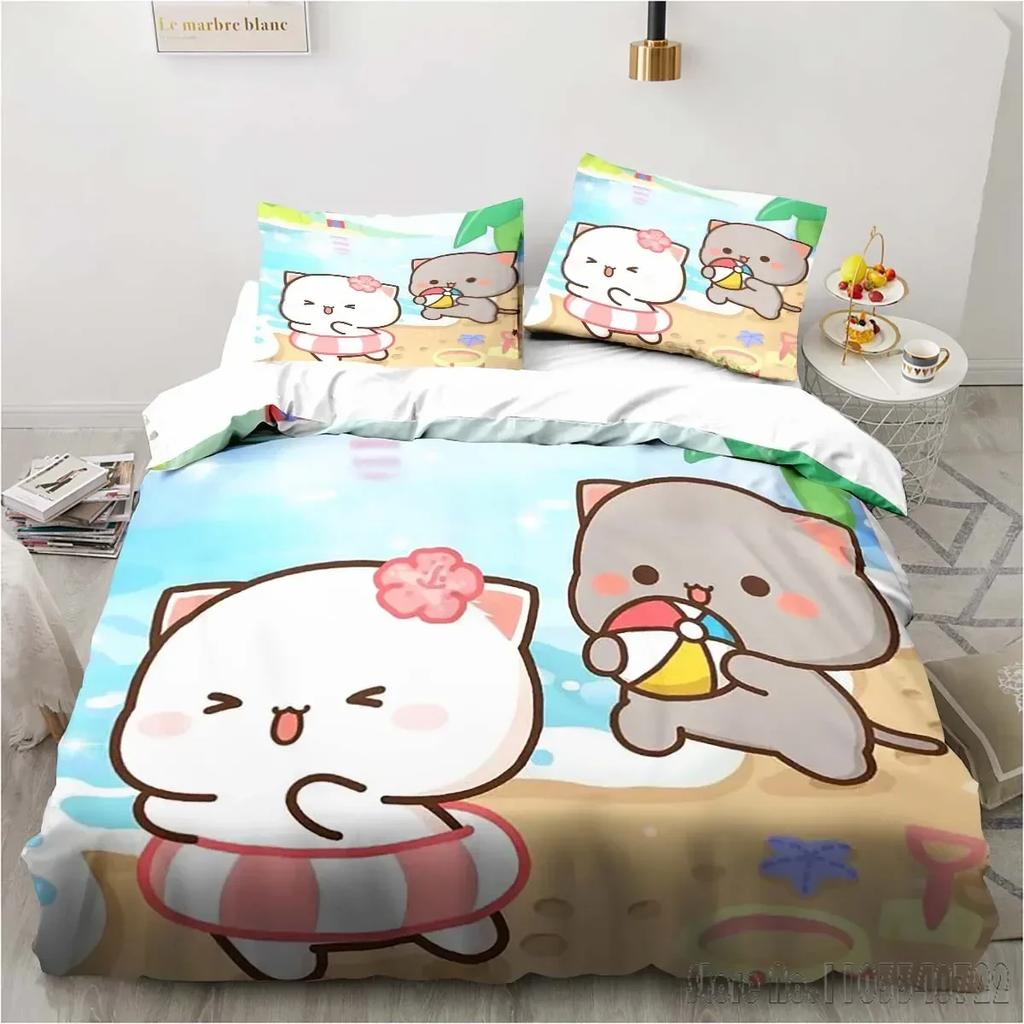 3d Printing Cartoon Bubu Dudu Bedding Set Three-piece Set Anime Adult Kid Bedroom Duvet Cover Sets Home Textiles Birthday Gifts