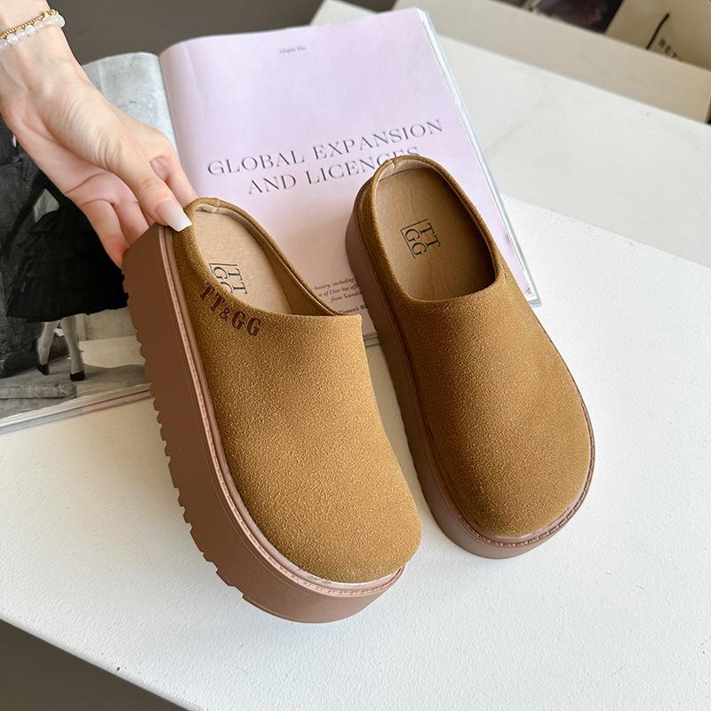 

Retro thick-bottomed bag head and half slippers for women s summer and autumn new models, comfortable and versatile outer wear, lazy one pedal 39 верблюд
