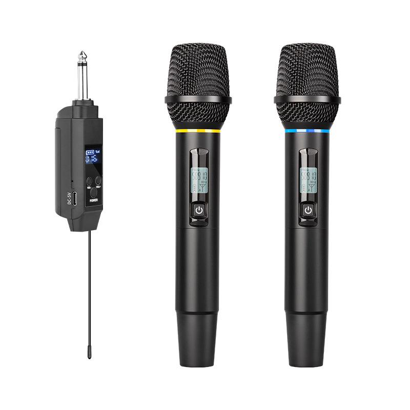 UHF Wireless RGB Microphone Set: Metal Handheld for Meetings & Family KTV